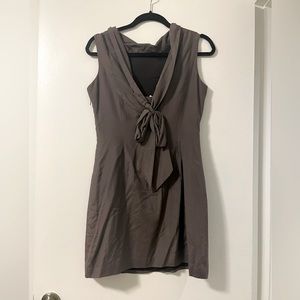 Jenny Han cotton silk shift dress gray tie back size small